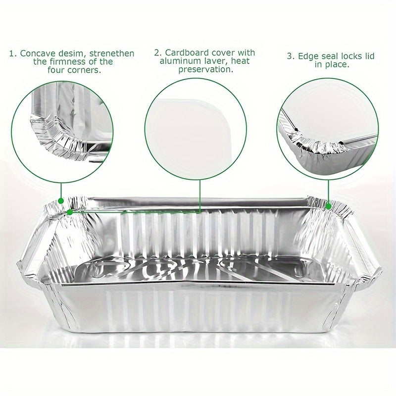 Set of 20 Reusable Aluminum Foil Pans with Lids Food Storage Baking Meal Prep
