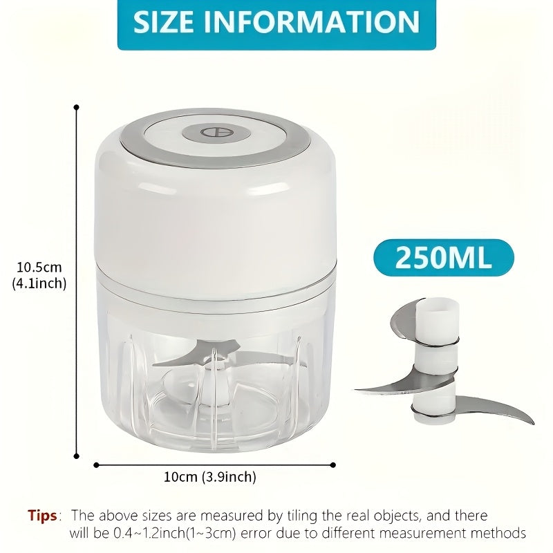 Wireless food processor blender chopper mincer USB rechargeable 600mAh battery for outdoor and kitchen prep