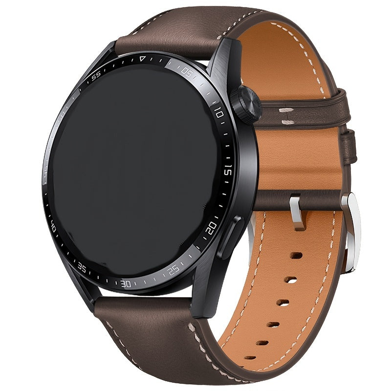 Luxury 22mm Faux Leather Smartwatch Strap for 46mm GT 3/4/5 Pro Models