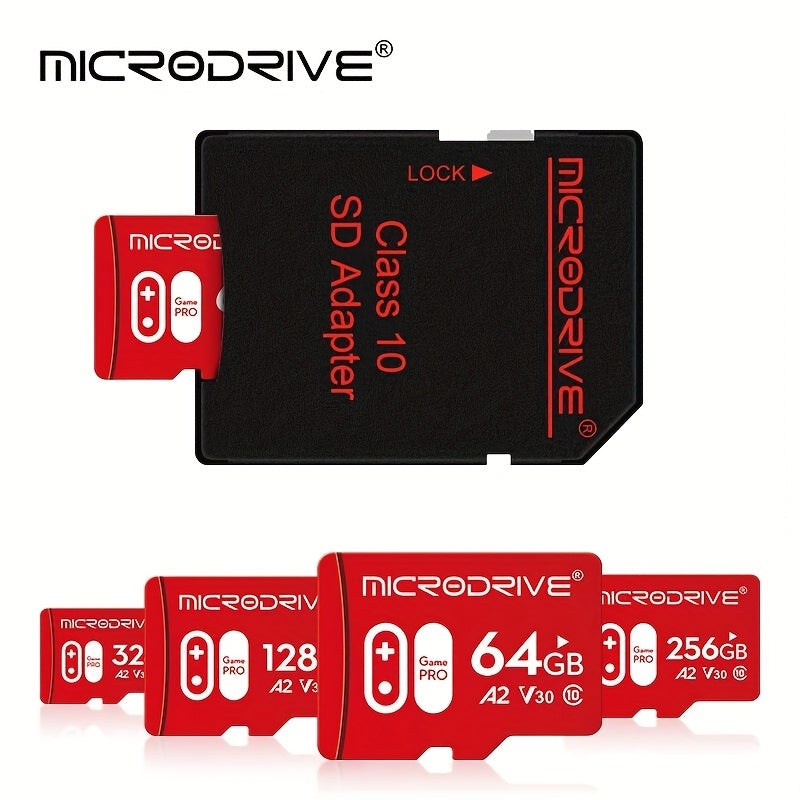 Micro SD Card 32GB 64GB 128GB 256GB U3 Class 10 with Adapter