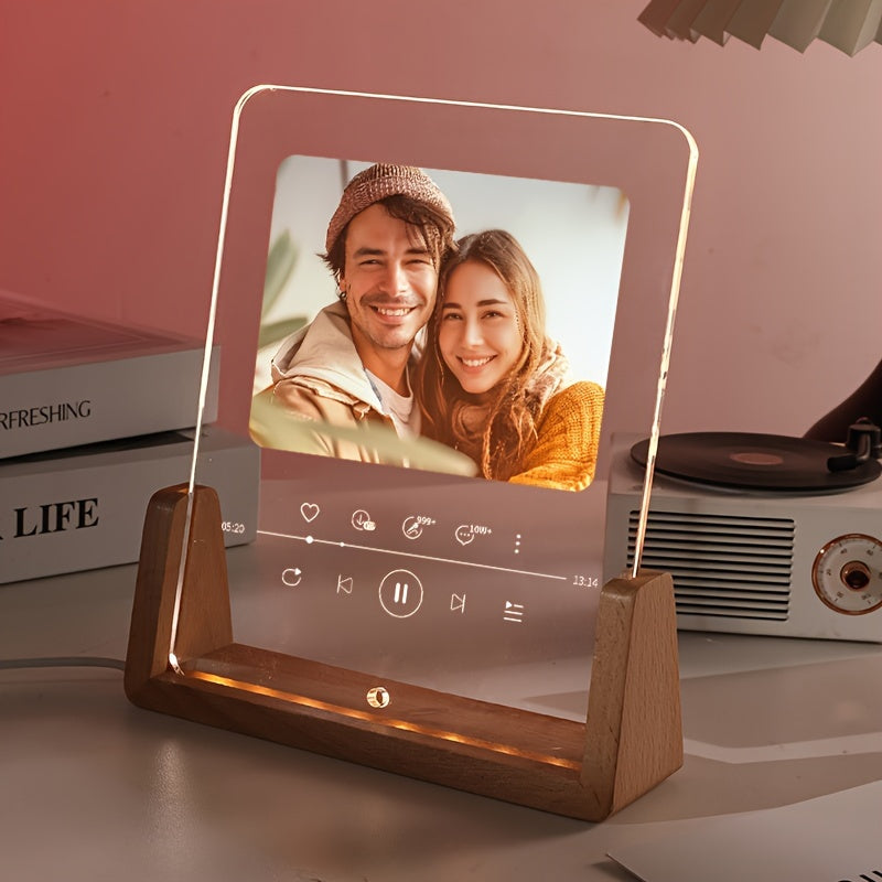 Personalized Luminous Acrylic Photo Frame for Girlfriend Boyfriend Friends Gift