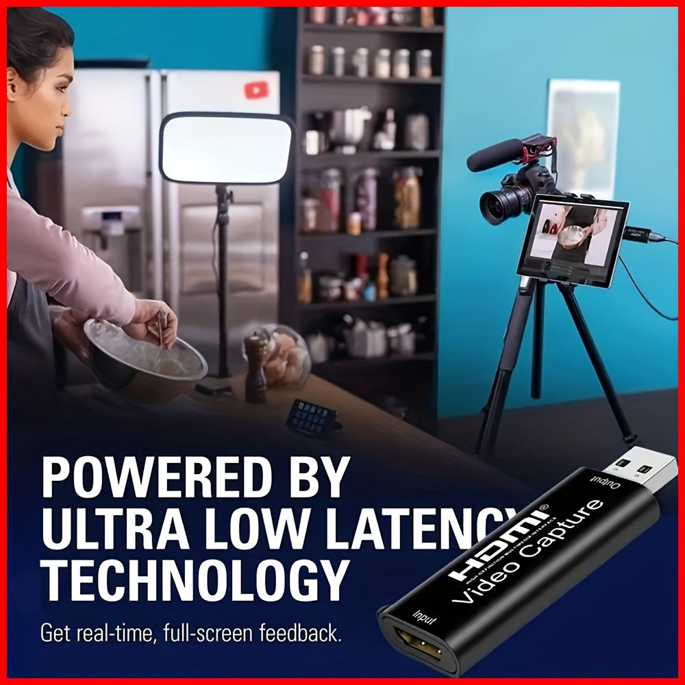 4K HDMI Video Capture Card for Gaming Streaming Conference USB Powered Compatible with Windows Android MacOS