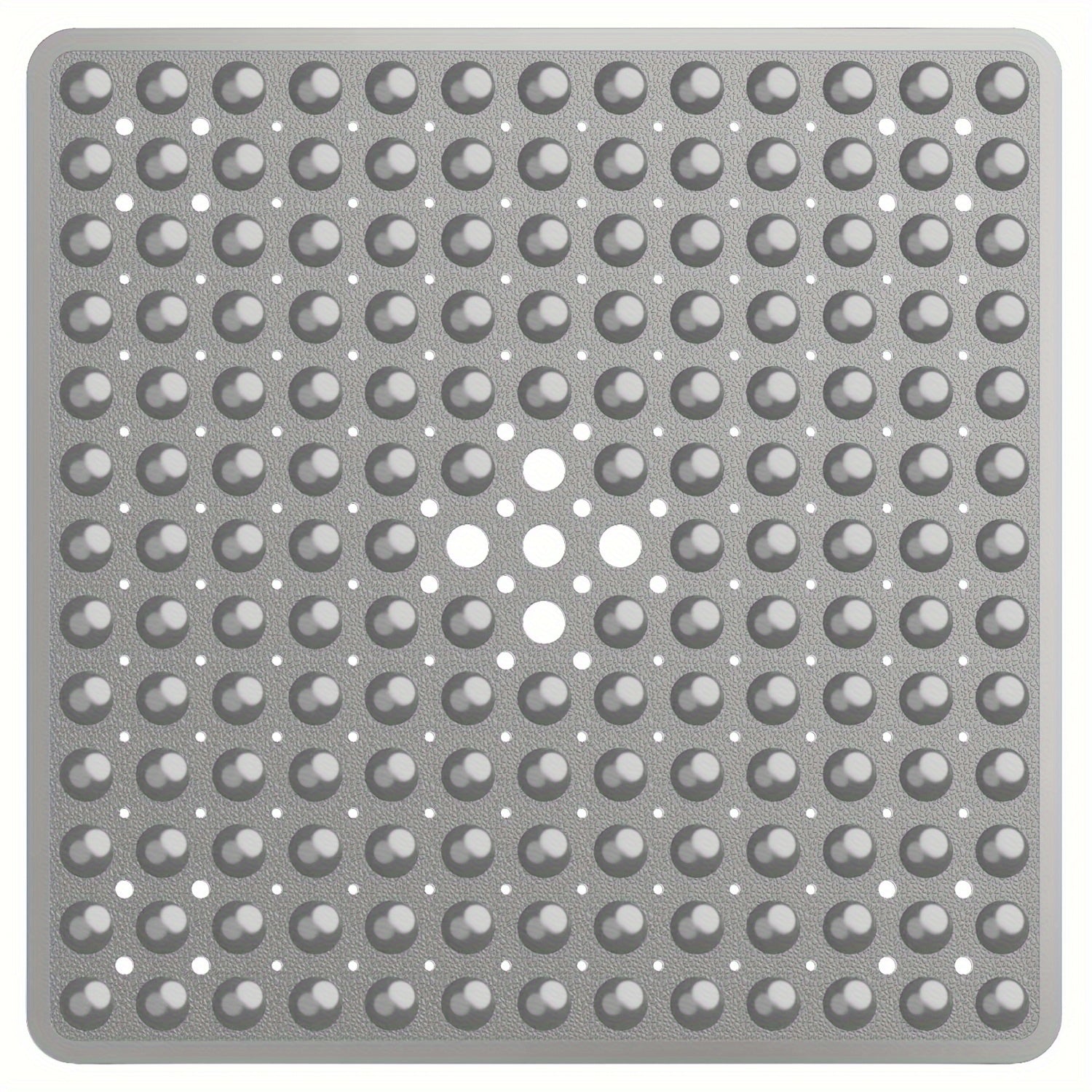 Alfombrilla cuadrada antideslizante para bañera con ventosas, orificio de drenaje, lavable a máquina, seguridad en el baño