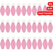 Pack of 30 Plastic Keychain Blanks for DIY Projects Heat Transfer Compatible