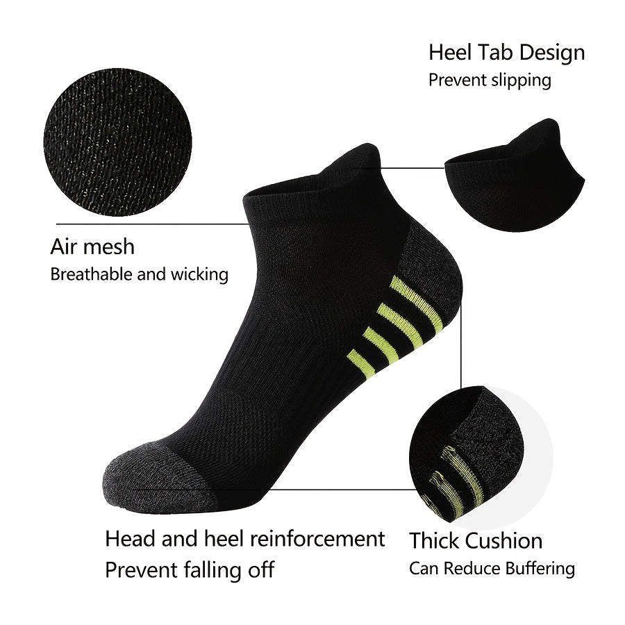 Men's Cotton Striped Sports Socks Breathable Soft Summer Fitness Pack of 12
