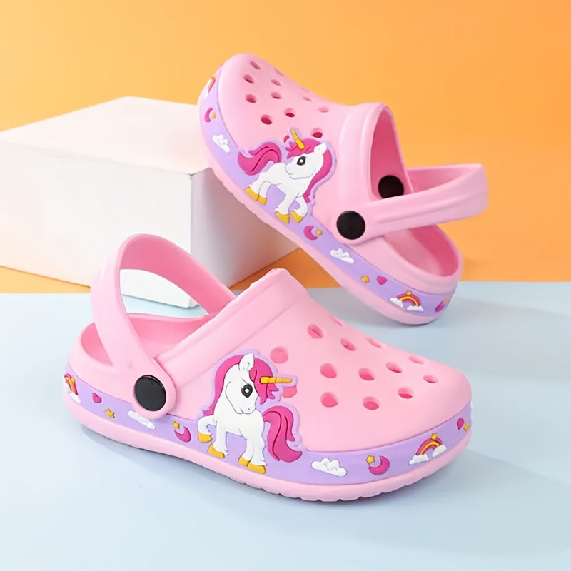 Children's Blue Dinosaur Clogs Breathable Non-Slip EVA Indoor Outdoor Sandals