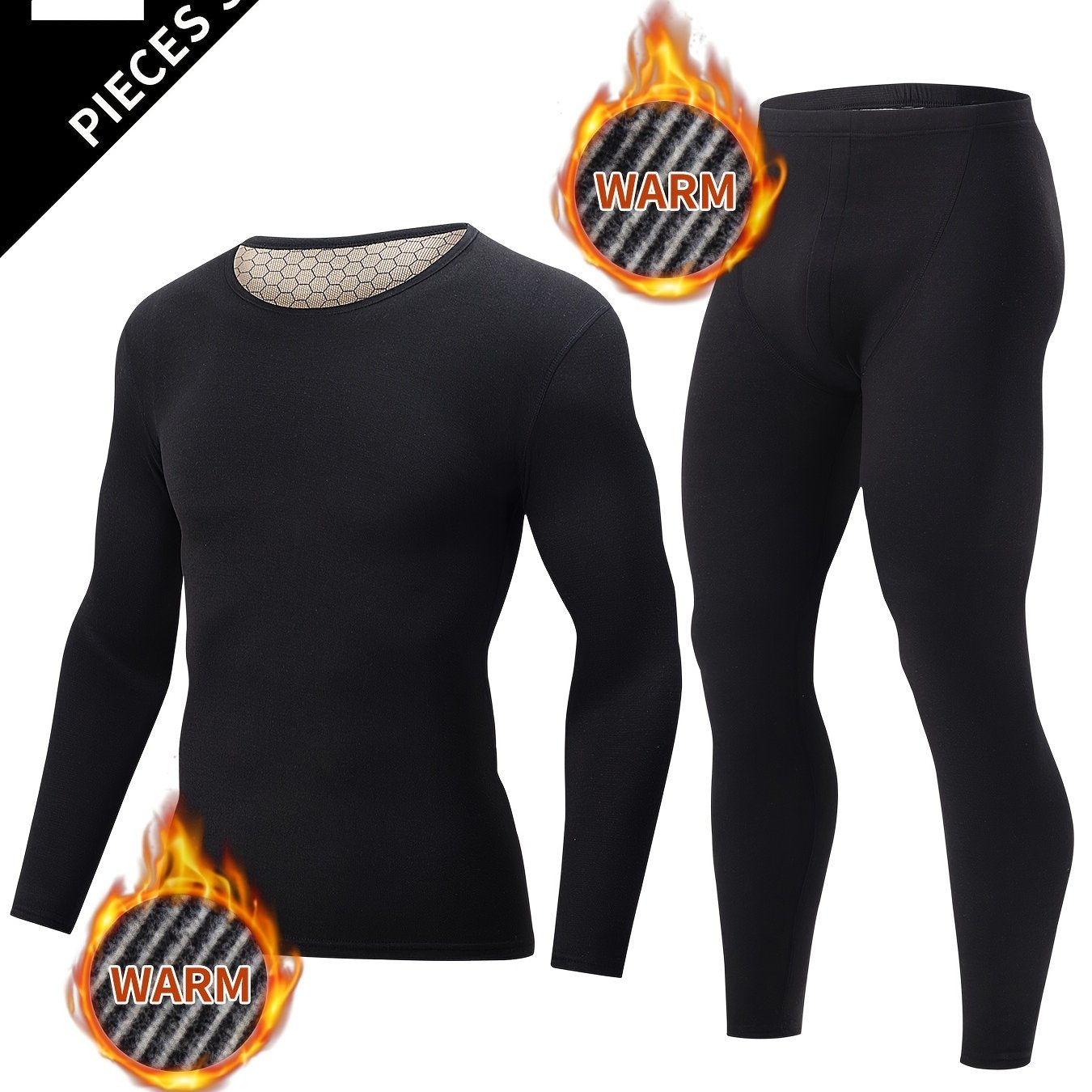 2 ta erkaklar kuz kiyimlari to'plami, qishda iliqlik uchun sviter va shimlarni o'z ichiga oladi.