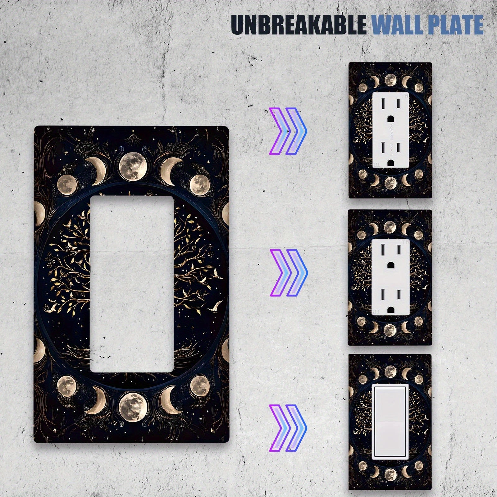 Toma de pared árbol de la vida de policarbonato 1Gang 2Gang cubierta de interruptor interior y exterior