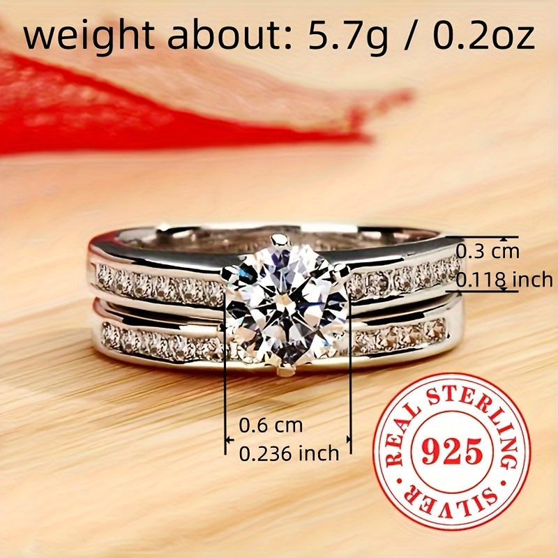 Sterling Silver Rings Set with Synthetic Zirconia April Birthstone for Women