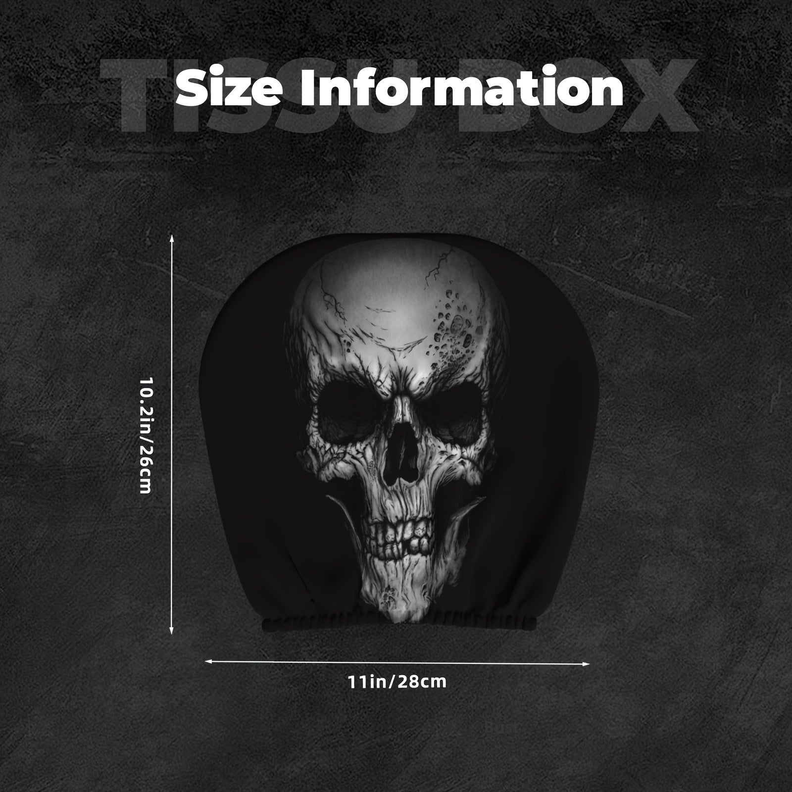 Universal Skull Print Car Seat Headrest Cover Black Stylish Accessory