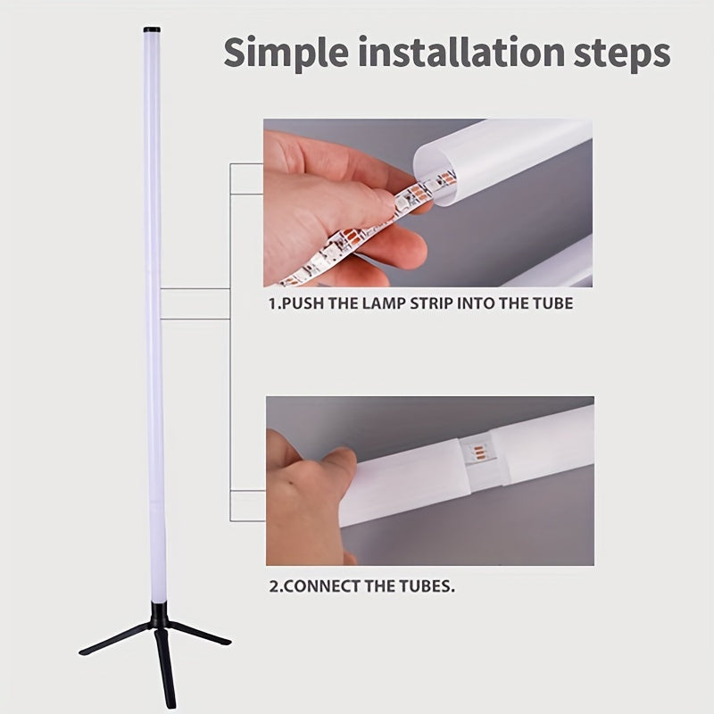 Wireless RGB LED Floor Lamp with App Dimming Remote Control and USB for Living Room Decoration