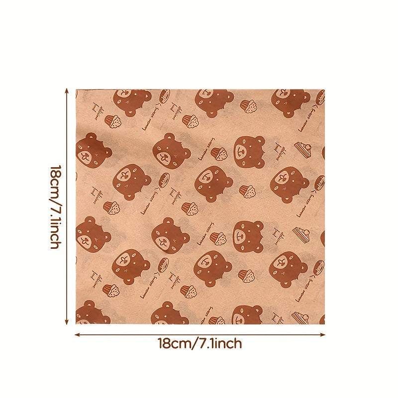 50 Sheets Oil-Proof Paper for Frying Baking Sandwich Packaging Natural Color