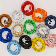 Unisex Elastic Lace-Up Shoelaces 6mm Flat Colorful No-Tie Sports Casual