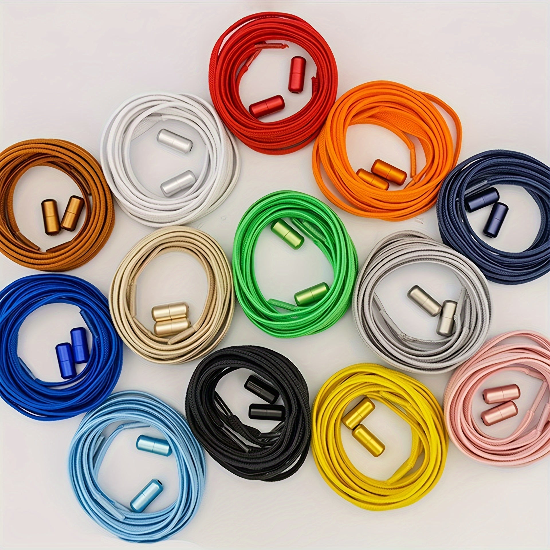 Unisex Elastic Lace-Up Shoelaces 6mm Flat Colorful No-Tie Sports Casual