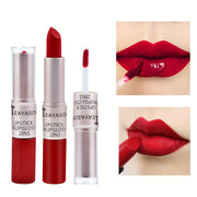 Women’s Dual-Ended Matte Lipstick and Lip Gloss Set Red Nude