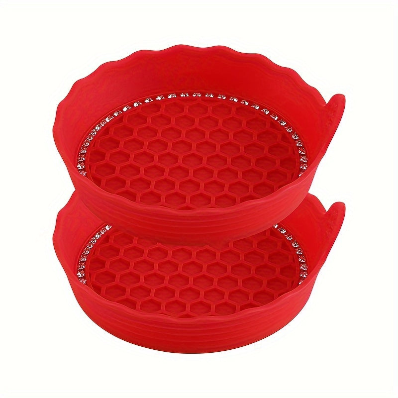 2 Pack Crystal Rhinestone Car Cup Coasters Non-Slip Easy-Clean Drink Holders