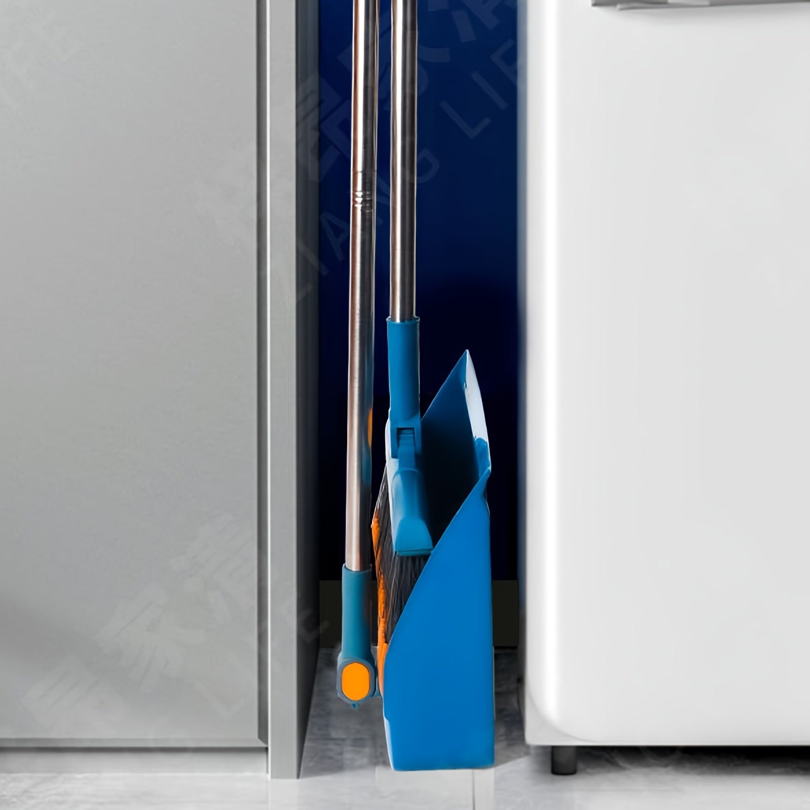 Long-Handled Broom and Dustpan Set for Home Kitchen Office Self-Standing