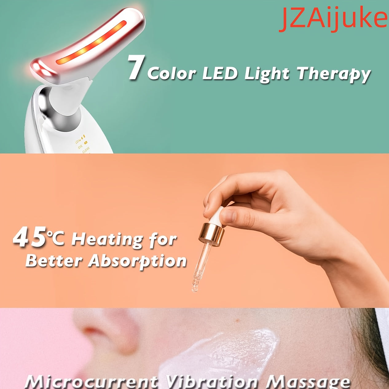 Facial and Neck Massager USB Rechargeable 500mAh Lithium Battery Skin Elasticity Wrinkle Reduction