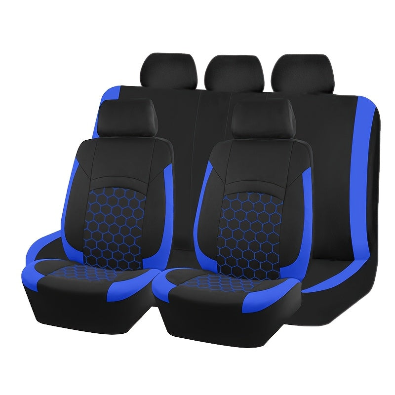 Universal Car Seat Covers Black Red Woven Polyester Durable Pack of 2