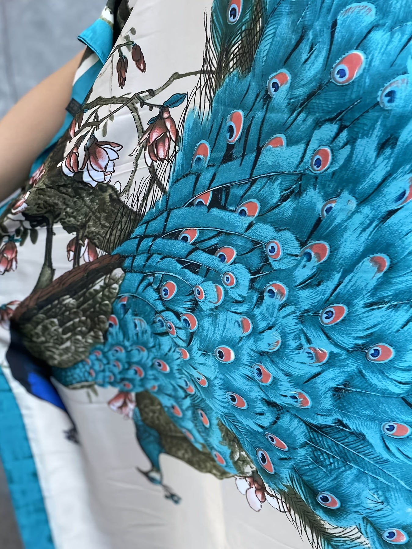 Платье большого размера для женщин с цветочным принтом и рукавами-крылышками, с шарфом, повседневное летнее