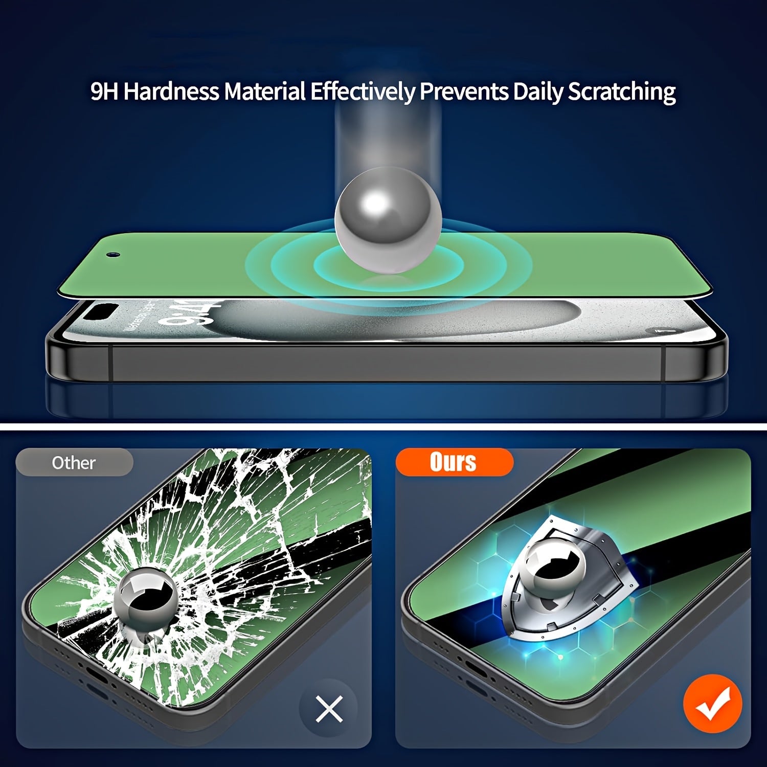 4-Pack Green Light Privacy Screen Protector for iPhone 9H Tempered Glass Full Coverage