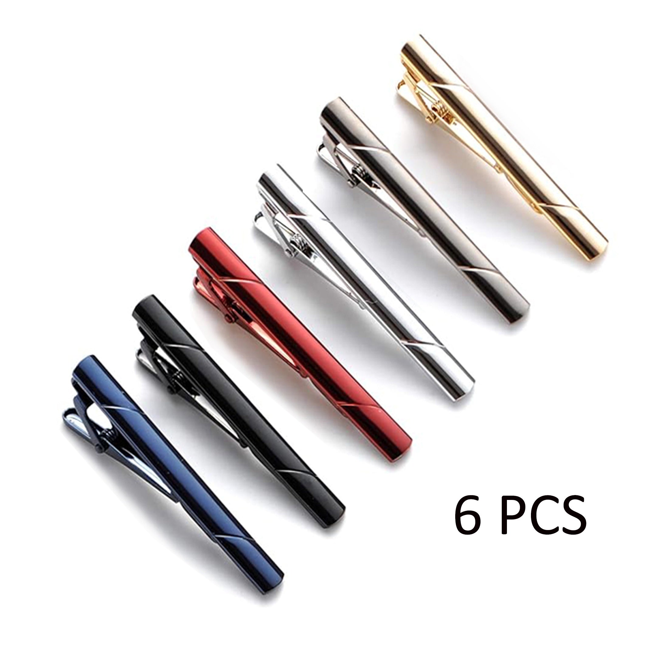 Набор из 3/6 серебряных зажимов для галстука для мужчин, свадебные деловые аксессуары