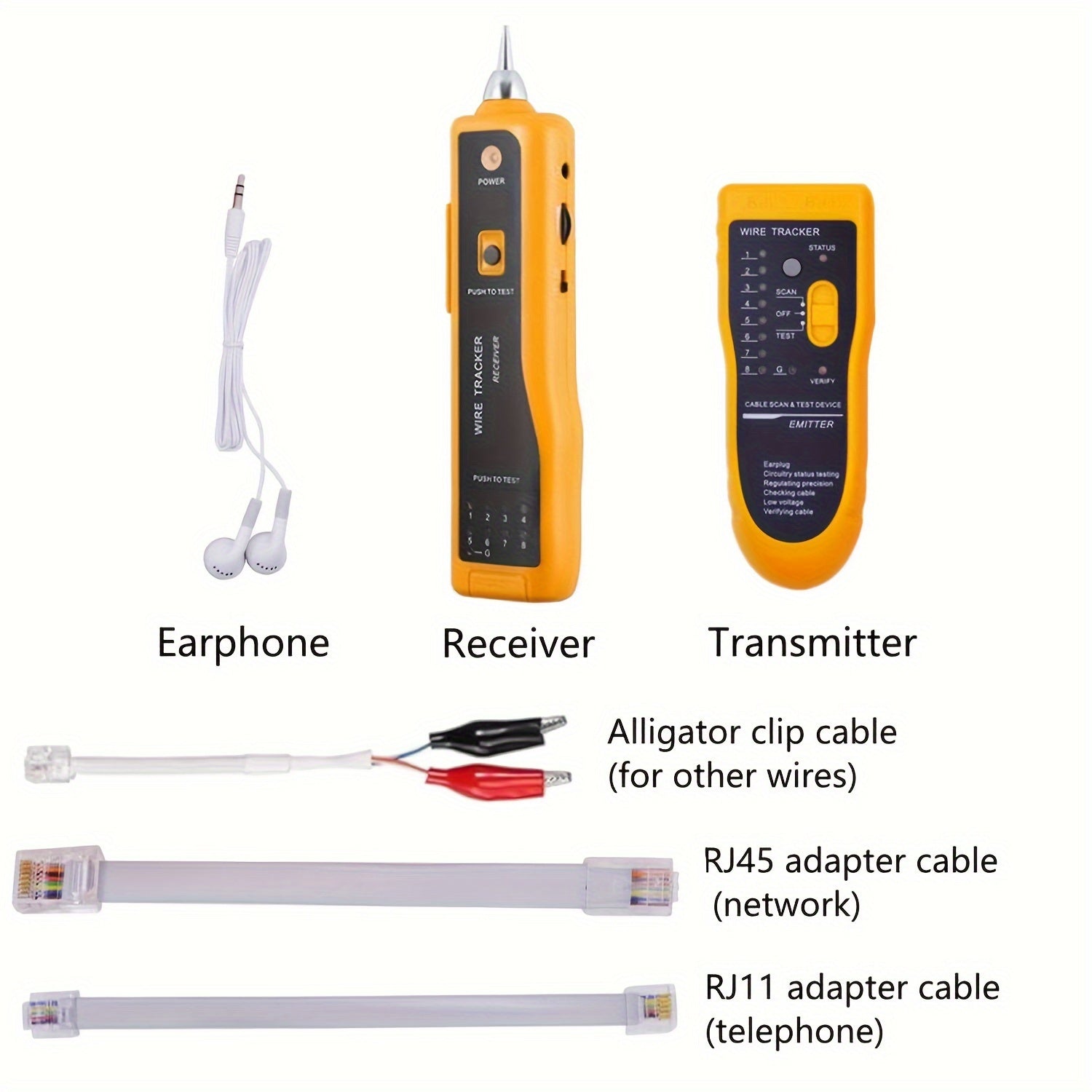 Handheld Cable Tester for LAN Phone Internet Video Data Line Finder Tone Inspection RJ45 RJ11