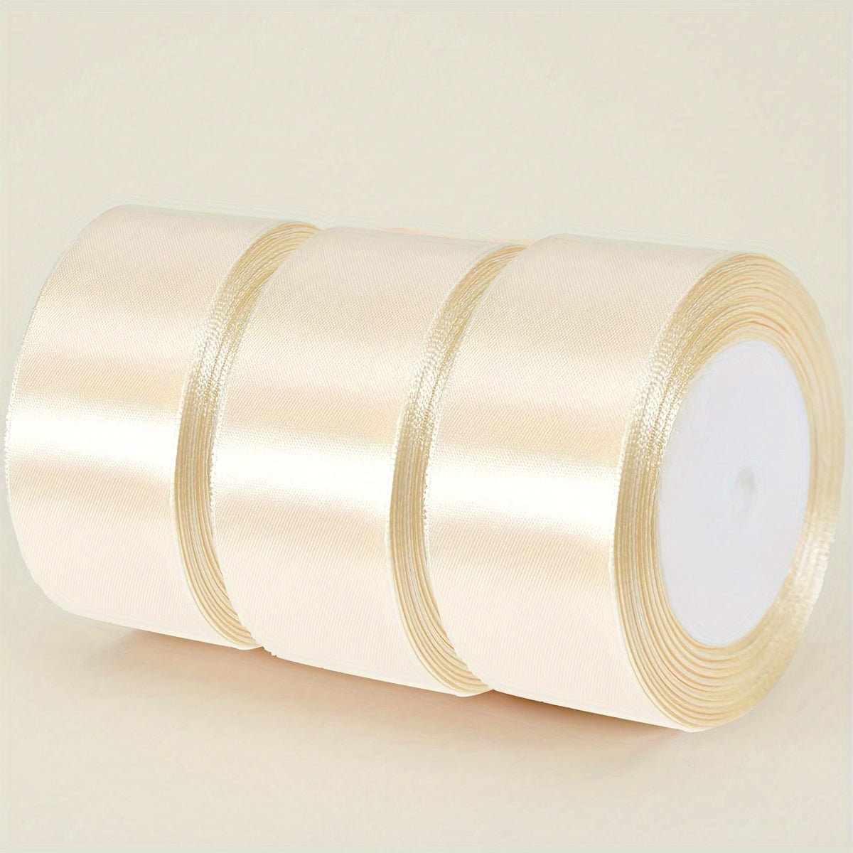 Satin Ribbon Pack 3 Pieces 4cm Wide 22m Long for Wedding Cake Decoration and DIY Crafts