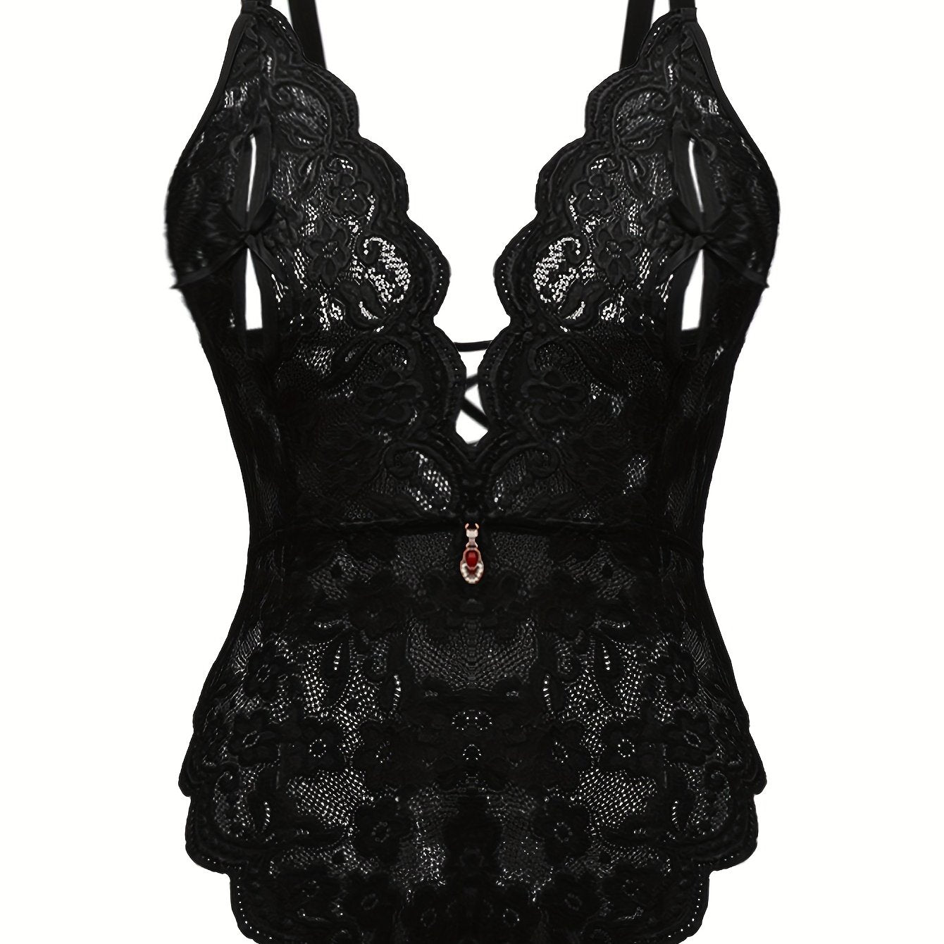 Plus Size Women Lace Bodycon Bodysuit Hollow-Out Contrast Sexy Constraints