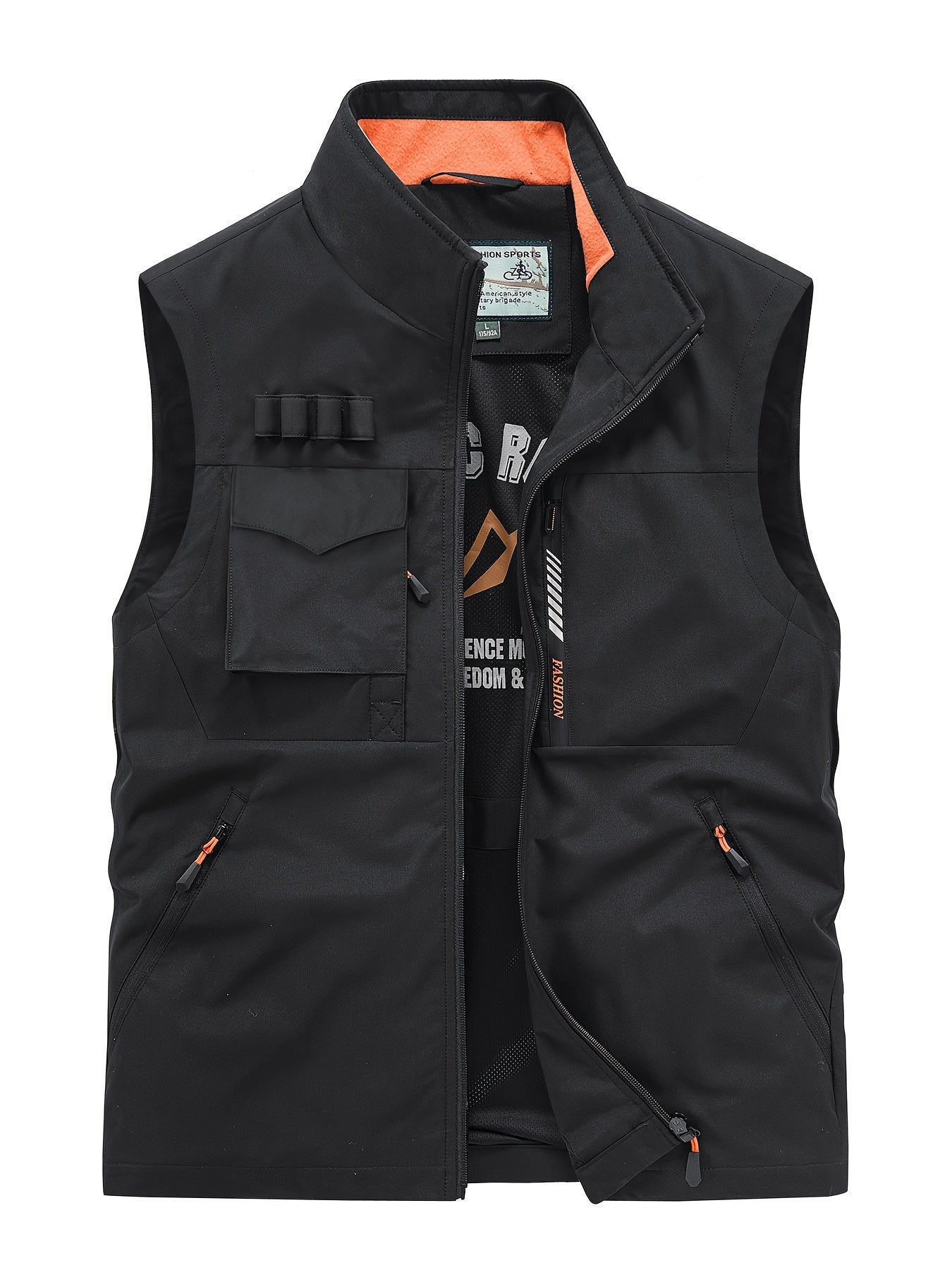 Men's Vintage Workwear Vest with Multiple Pockets Sleeveless Casual Outdoor Utility