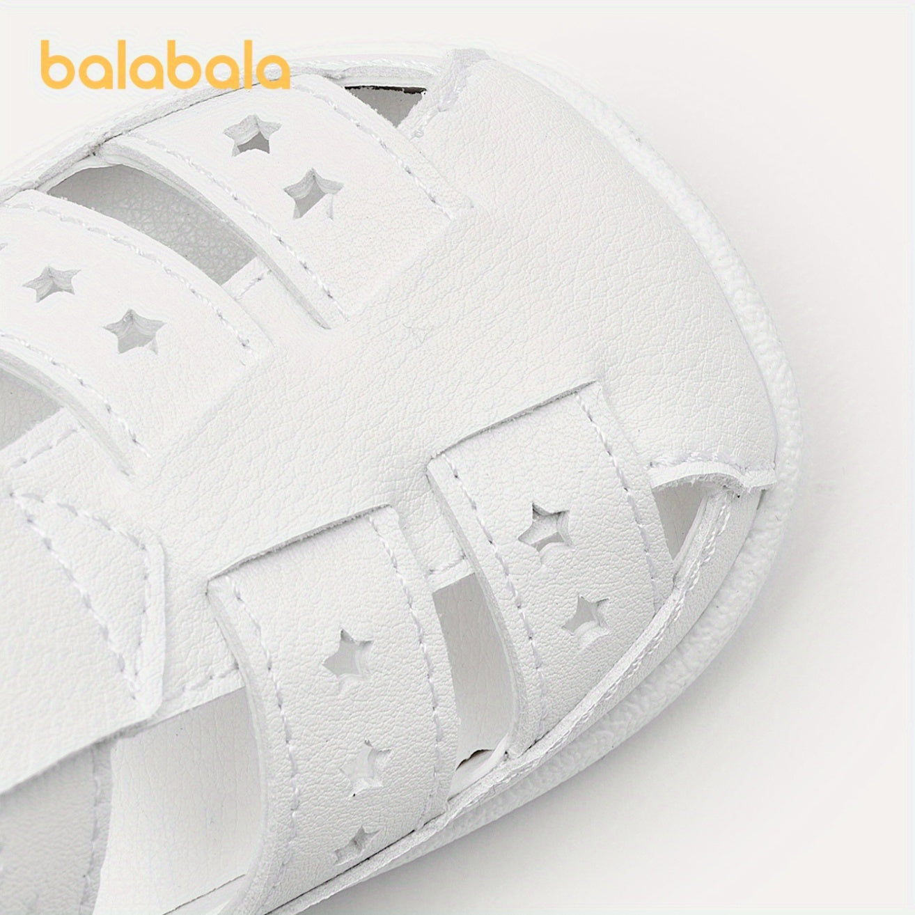 Toddler Baby Sandals Lightweight Summer White Star Soft Sole Hook and Loop Casual Outdoor