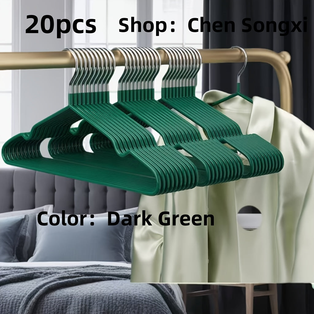 Set of 20 Heavy Duty Metal Hangers Non-Slip for Coats Suits Dresses