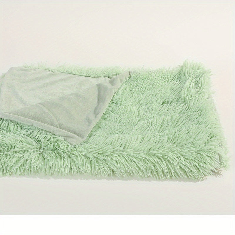 Rainbow Double Layer Plush Blanket for Home Decor and Cozy Bed or Sofa Use