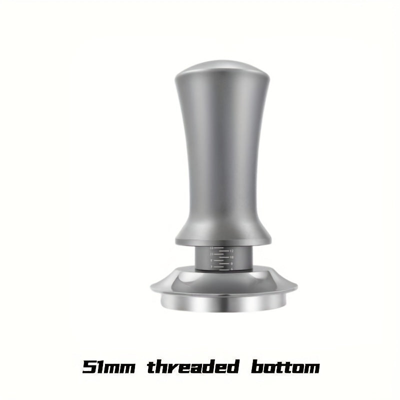 Tamper de espresso de acero inoxidable con calibración de profundidad ajustable para uso en casa