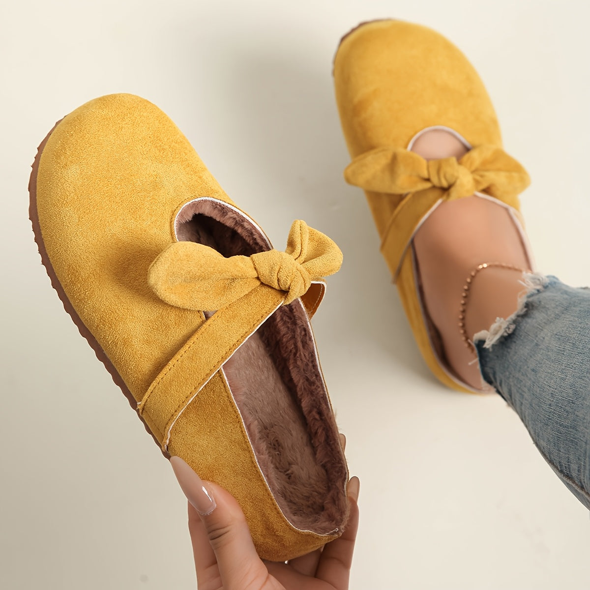 Women's Slip-On Loafers Faux Fur Lined Comfort Shoes for Casual and Formal Wear