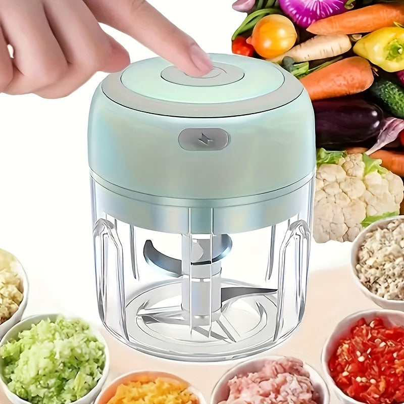Electric food chopper garlic crusher meat grinder kitchen prep portable camping