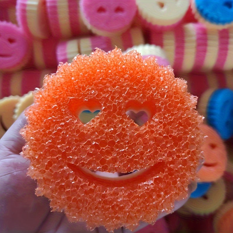 Double-Layer Temperature-Sensitive Scrub Sponges, Cartoon Design, Multi-Use