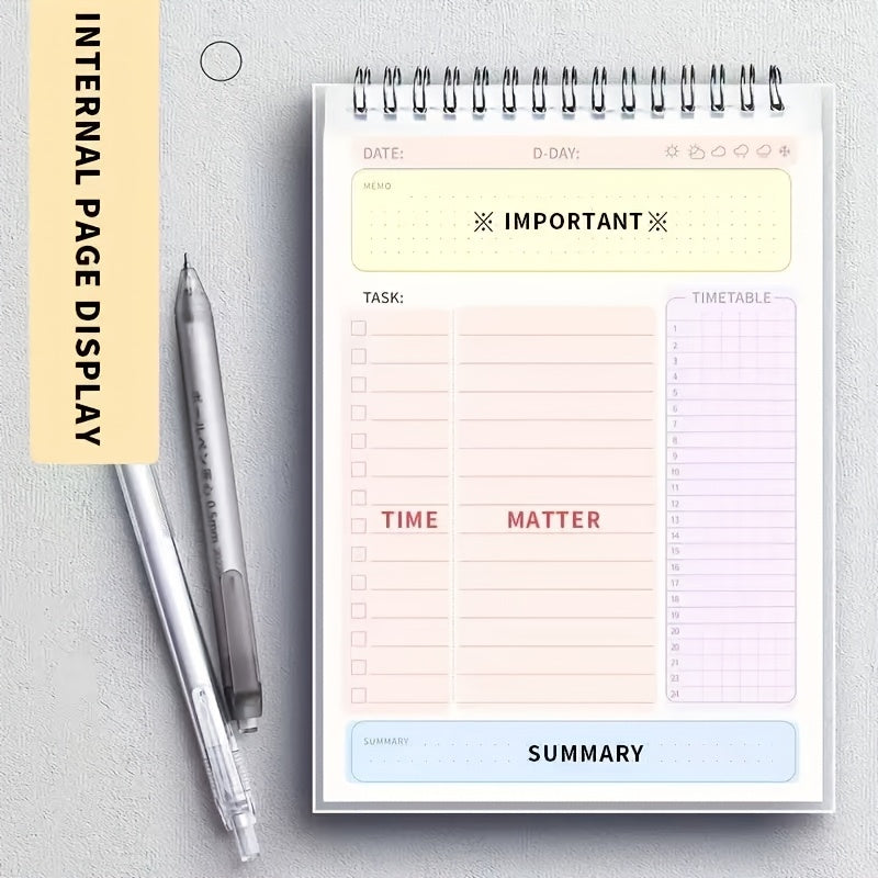 A5 Daily Planner Notebook 160 Pages for Office School Schedule Organizer