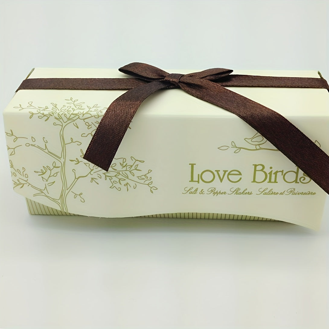 Набор из 12 керамических солонок и перечниц в виде любовных птиц - идеальный свадебный подарок, красивый декор для стола для приправ.