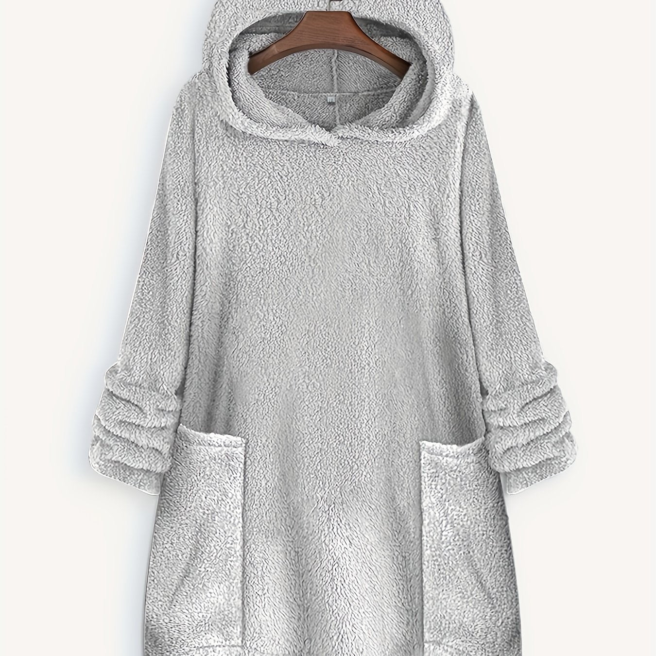Plus Size Women's Fleece Hoodie Sweatshirt with Pockets and Long Sleeves