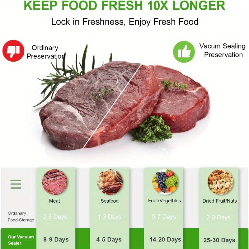 100pcs Food Storage Vacuum Sealer Bags, Keep Dry Goods Fresh and Organized