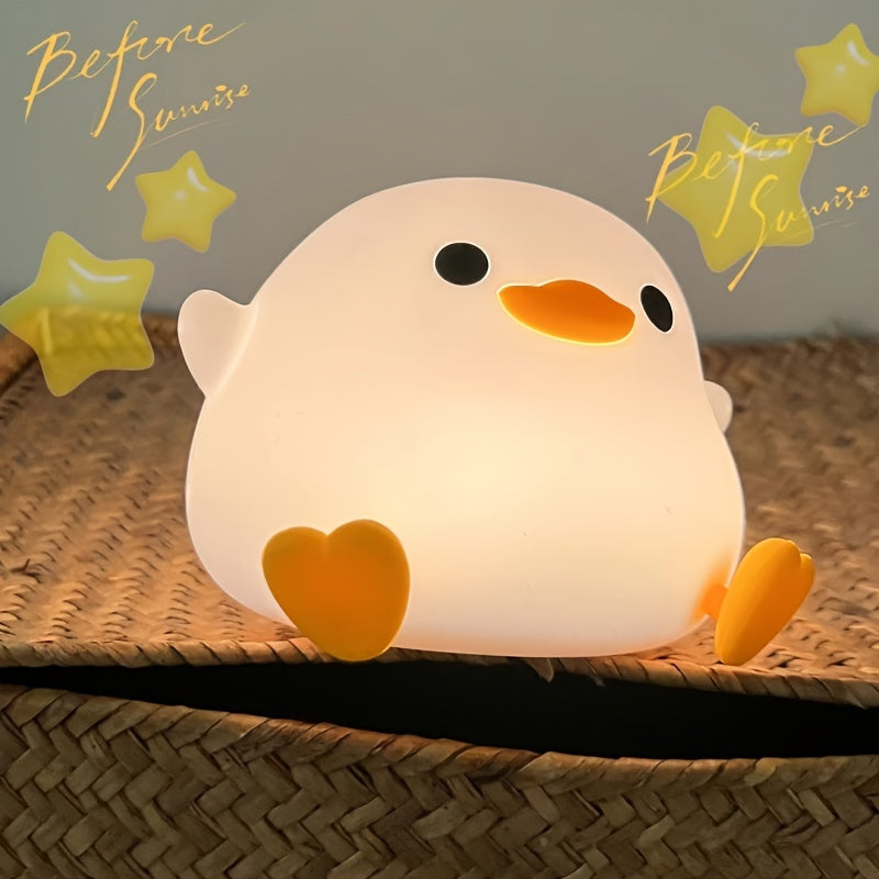 Duck LED Night Light Silicone Body USB Rechargeable Timer for Bedroom