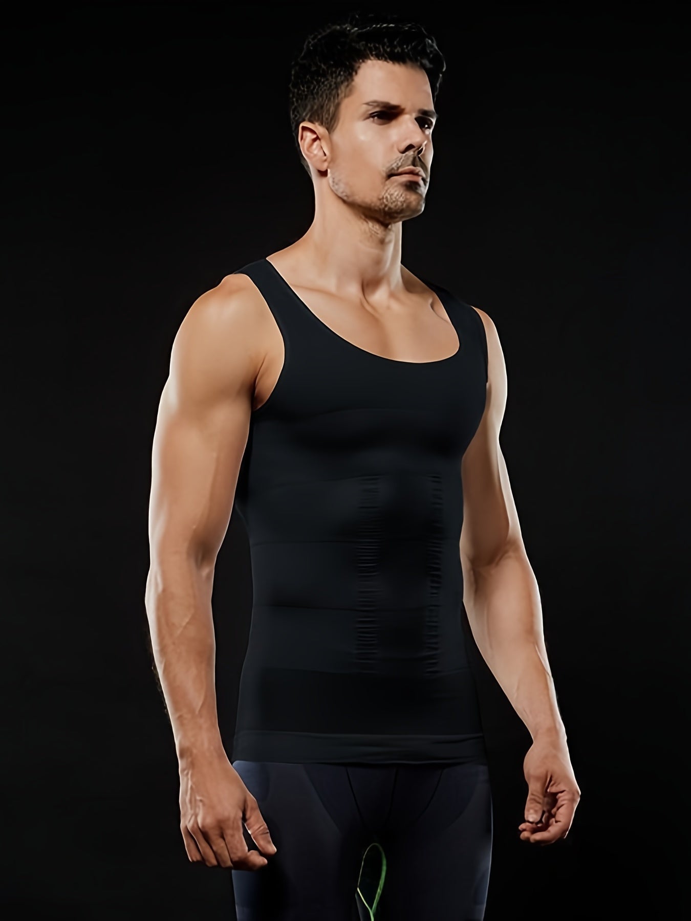 Men's Slimming Compression Tank Top High Stretch Solid Color Sleeveless Vest
