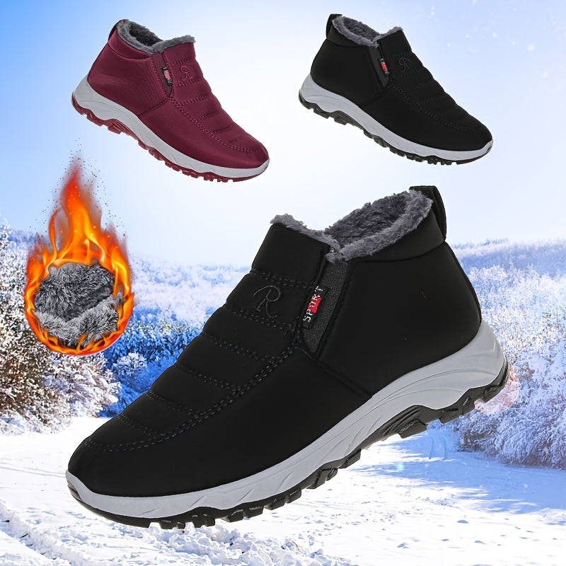 Women's Winter Slip-On Boots Black Cushioned Sole Casual Formal