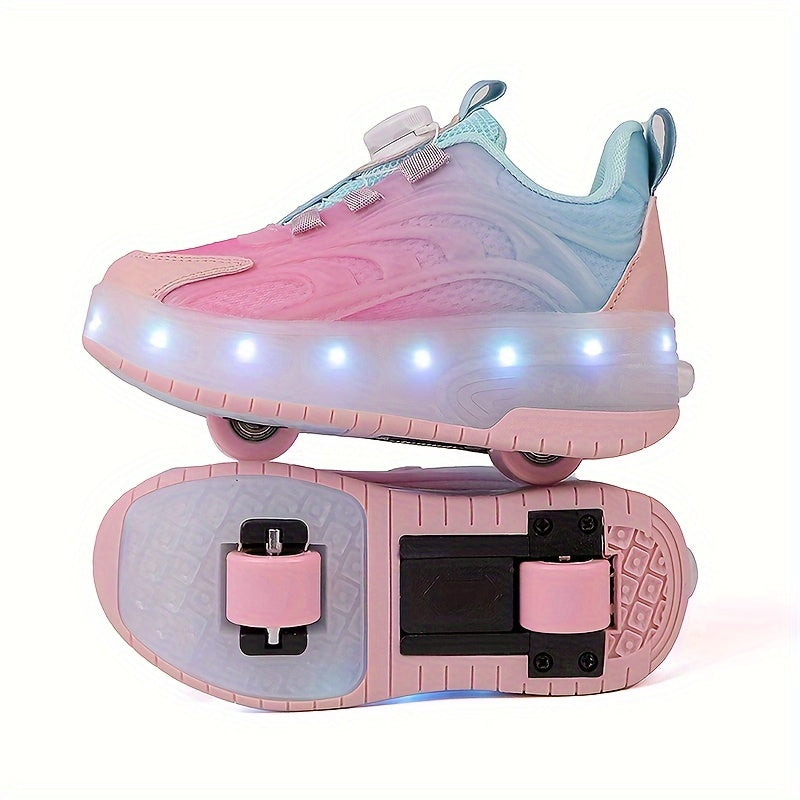 LED Roller Skates for Teens and Adults with TPR Sole EVA Insole Rotary Buckle Indoor Outdoor Sports