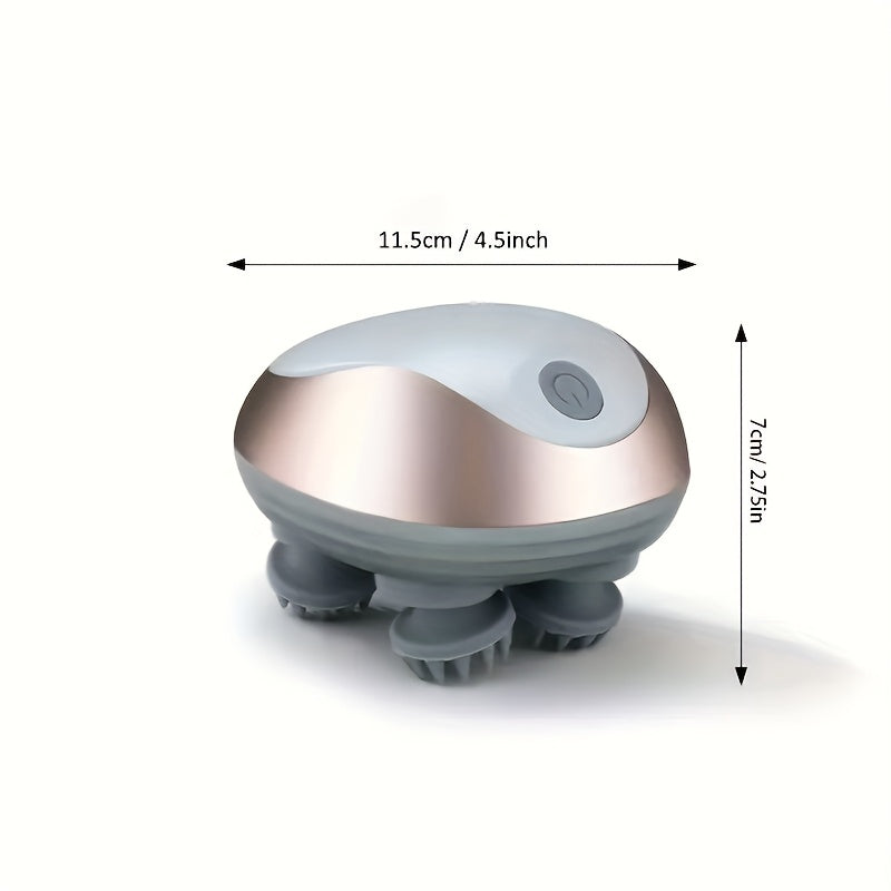 Qayta zaryadlanadigan elektr bosh massajeri, tebranuvchi boshni bo'sashtirish, USB orqali zaryadlash, 500mAh litiy batareyasi, xavfsiz 36V dizayni, kattalar va uy hayvonlari uchun portativ. Ergonomik, USB orqali qayta zaryadlanadigan bosh.