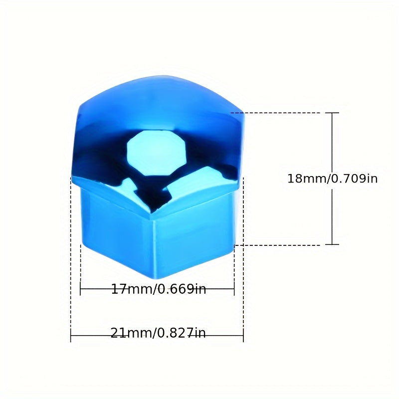 20Pcs Blue Red Electroplated Wheel Hub Caps Tire Dust Protection Decorative Covers