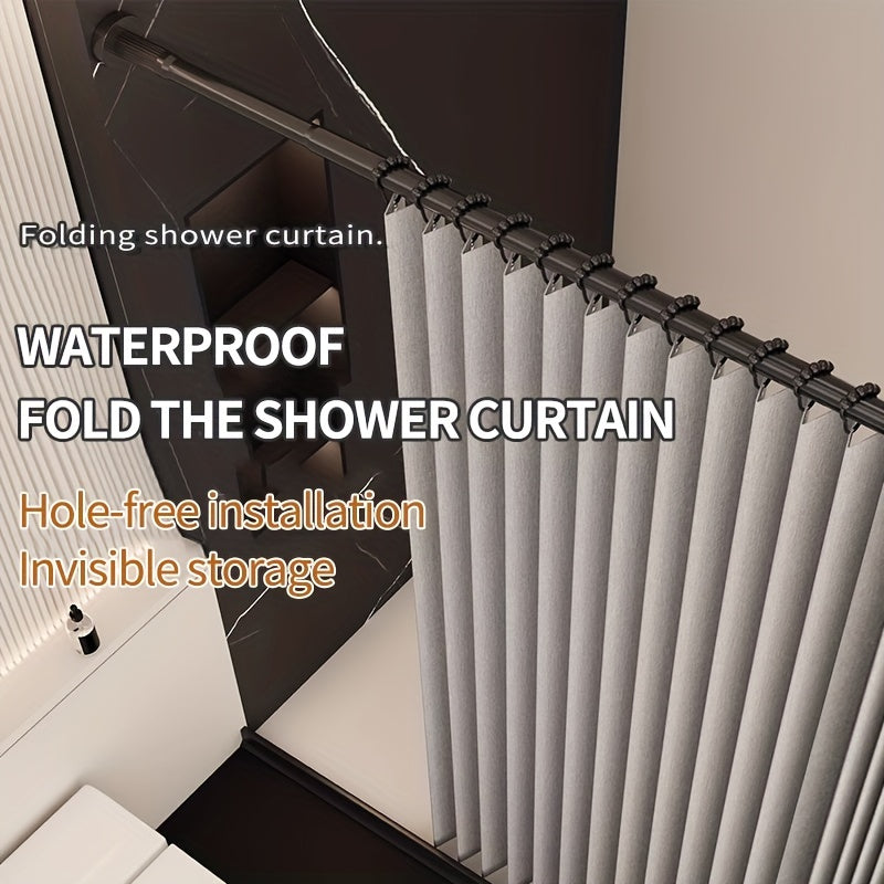 Plaid Water-Resistant Polyester Shower Curtain with Ripplefold Top and Metal Grommets