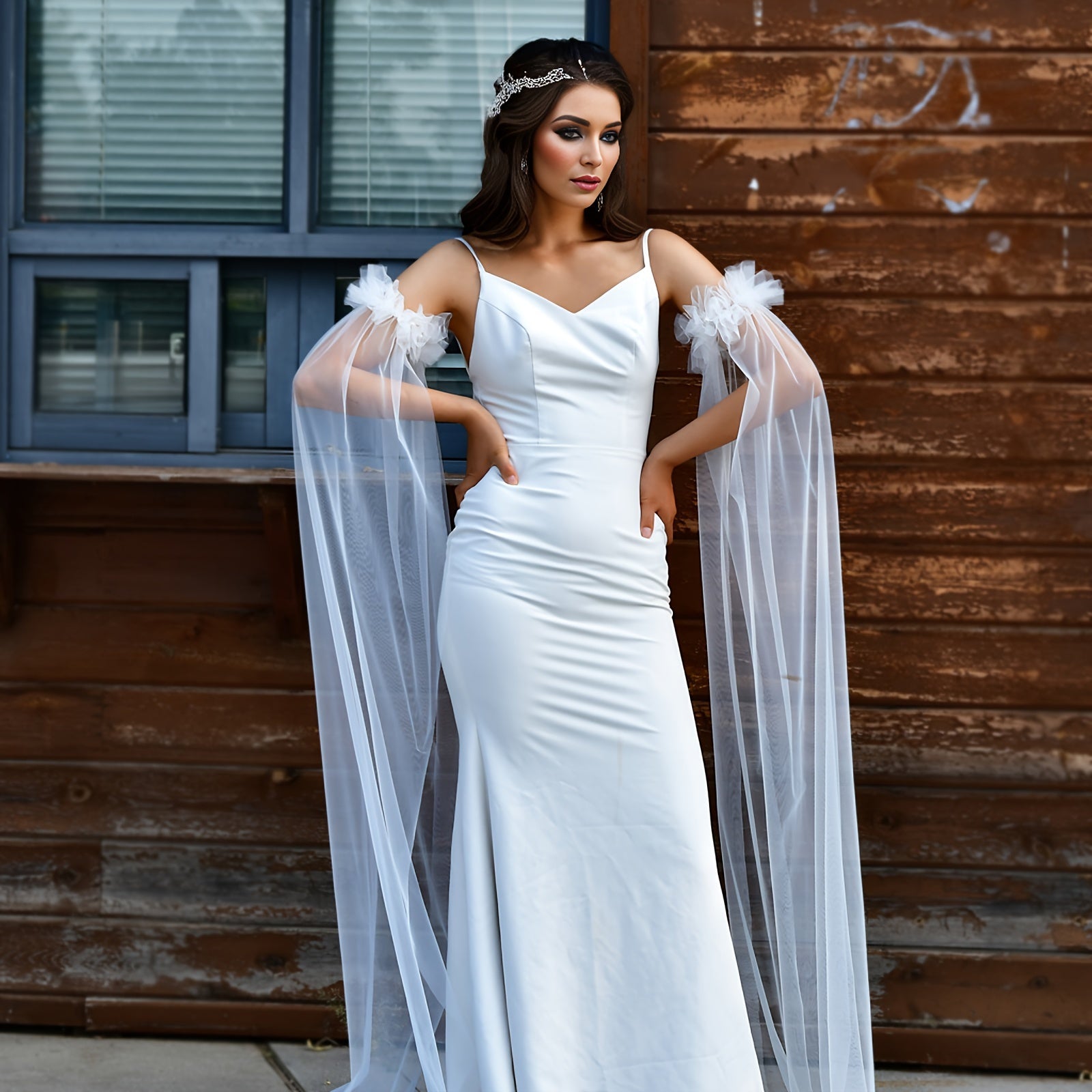 Long Tulle Bridal Sleeve Covers for Weddings in Various Colors Nylon Hand Wash