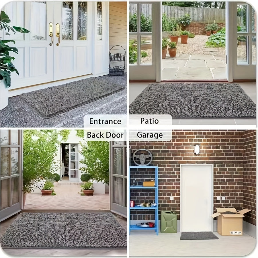 Microfiber Dog Door Mat Absorbs Moisture Dirt Non-Slip Washable Entryway Rug for Indoor Floors